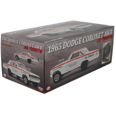ACME MODELS DODGE CORONET AWB MR. TOMATO RACING 1965 - WHITE RED 1/18