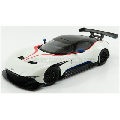 AUTOART ASTON MARTIN VULCAN COUPE 2015 - WHITE BLUE RED STRIPES 1/18