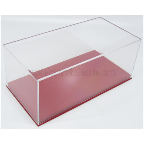 BBR MODELS VETRINA DISPLAY BOX BASE IN PELLE ROSSA - LEATHER BASE RED - Lungh.LENGHT cm 32.5 X Largh.WIDTH cm 16.5 X Alt.HEIGHT