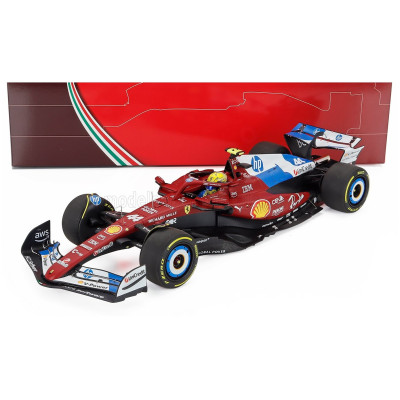 BBR MODELS FERRARI F1 SF-25 TEAM SCUDERIA FERRARI HP N 44 MIAMI GP 2025 LEWIS HAMILTON - POLYFOAM PACKAGING - RED BLUE WHITE
