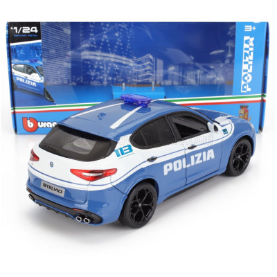 BURAGO ALFA ROMEO STELVIO POLIZIA 2017 - LIGHT BLUE 1/24
