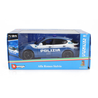 BURAGO ALFA ROMEO STELVIO POLIZIA 2017 - LIGHT BLUE 1/24
