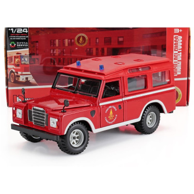 BURAGO LAND ROVER DEFENDER MKII VIGILI DEL FUOCO 1995 - RED WHITE 1/24