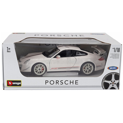 BURAGO PORSCHE 911 997-2 GT3 RS 4.0 COUPE 2012 - WHITE SILVER 1/18