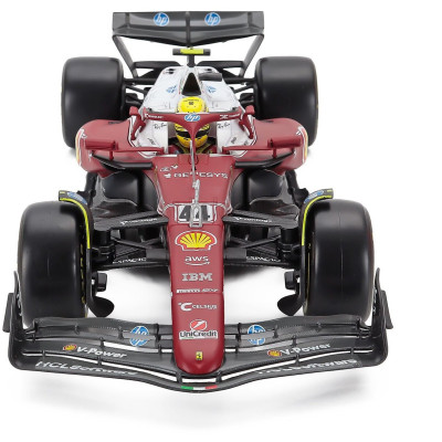 BURAGO FERRARI WITH SHOWCASE - F1 SF-25 TEAM SCUDERIA FERRARI HP N 44 MONZA ITALY GP 2025 LEWIS HAMILTON - NIKI LAUDA 50th