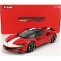 BURAGO FERRARI SF90 STRADALE HYBRID 1000hp ASSETTO FIORANO 2019 - RED BLACK WHITE 1/18