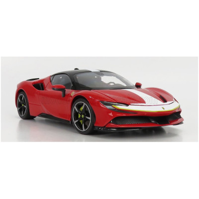 BURAGO FERRARI SF90 STRADALE HYBRID 1000hp ASSETTO FIORANO 2019 - RED BLACK WHITE 1/18
