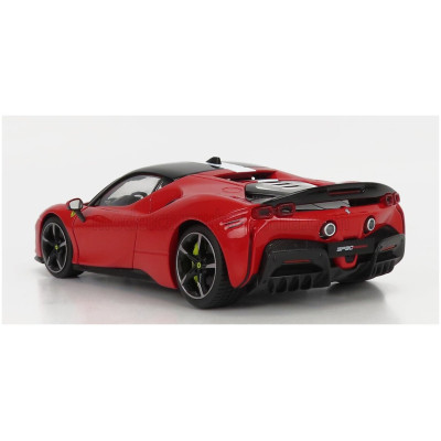 BURAGO FERRARI SF90 STRADALE HYBRID 1000hp ASSETTO FIORANO 2019 - RED BLACK WHITE 1/18