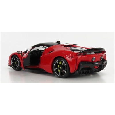 BURAGO FERRARI SF90 STRADALE HYBRID 1000hp ASSETTO FIORANO 2019 - RED BLACK WHITE 1/18