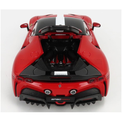 BURAGO FERRARI SF90 STRADALE HYBRID 1000hp ASSETTO FIORANO 2019 - RED BLACK WHITE 1/18