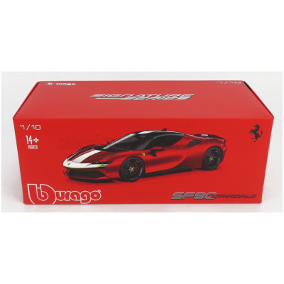 BURAGO FERRARI SF90 STRADALE HYBRID 1000hp ASSETTO FIORANO 2019 - RED BLACK WHITE 1/18
