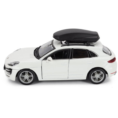 BURAGO PORSCHE MACAN WITH CARGO ROOF BOX 2013 - WHITE 1/24