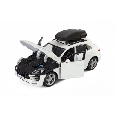 BURAGO PORSCHE MACAN WITH CARGO ROOF BOX 2013 - WHITE 1/24