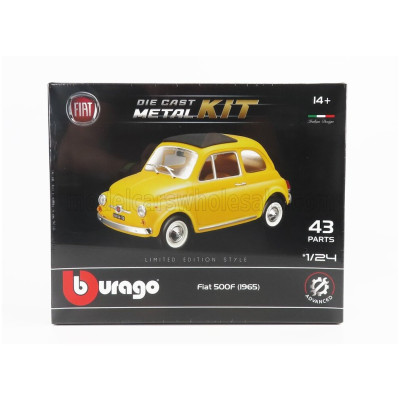 BURAGO FIAT 500F CLOSED ROOF 1965 - 43 PEZZI - 43 PCS - YELLOW 1/24