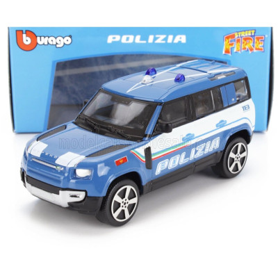 BURAGO LAND ROVER NEW DEFENDER 110 POLIZIA 2022 - LIGHT BLUE 1/43
