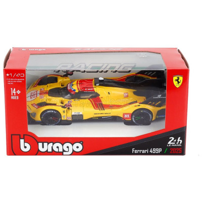 BURAGO FERRARI 499P 3.0L TURBO V6 TEAM AF CORSE N 83 WINNER 24h LE MANS 2025 ROBERT KUBICA - PHIL HANSON - YIFEI YE - YELLOW
