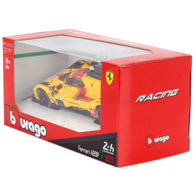 BURAGO FERRARI 499P 3.0L TURBO V6 TEAM AF CORSE N 83 WINNER 24h LE MANS 2025 ROBERT KUBICA - PHIL HANSON - YIFEI YE - YELLOW