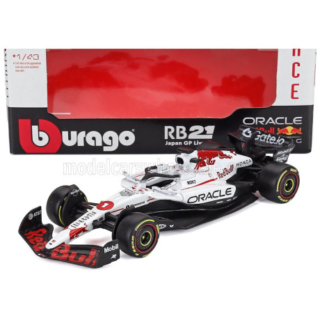 BURAGO RED BULL F1 RB21 TEAM ORACLE RED BULL RACING N 1 WINNER JAPAN GP 2025 MAX VERSTAPPEN - WHITE RED 1/43