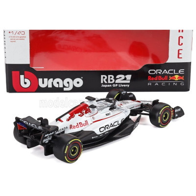 BURAGO RED BULL F1 RB21 TEAM ORACLE RED BULL RACING N 1 WINNER JAPAN GP 2025 MAX VERSTAPPEN - WHITE RED 1/43
