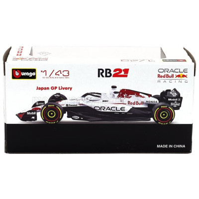 BURAGO RED BULL F1 RB21 TEAM ORACLE RED BULL RACING N 1 WINNER JAPAN GP 2025 MAX VERSTAPPEN - WHITE RED 1/43