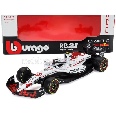 BURAGO RED BULL F1 RB21 TEAM ORACLE RED BULL RACING N 22 JAPAN GP 2025 YUKI TSUNODA - WHITE RED 1/43