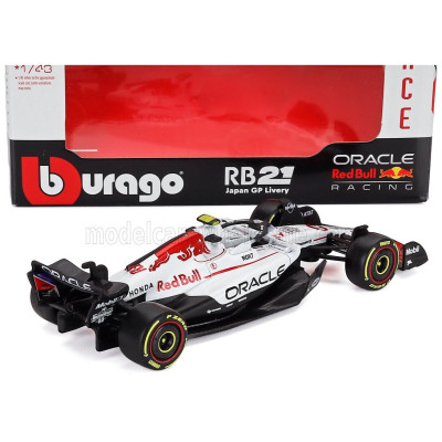BURAGO RED BULL F1 RB21 TEAM ORACLE RED BULL RACING N 22 JAPAN GP 2025 YUKI TSUNODA - WHITE RED 1/43