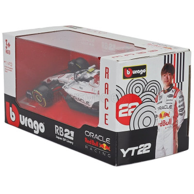 BURAGO RED BULL F1 RB21 TEAM ORACLE RED BULL RACING N 22 JAPAN GP 2025 YUKI TSUNODA - WHITE RED 1/43