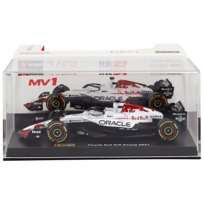 BURAGO RED BULL F1 RB21 TEAM ORACLE RED BULL RACING N 1 WINNER JAPAN GP 2025 MAX VERSTAPPEN - WITH PILOT AND SHOWCASE - WHITE