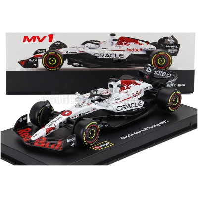 BURAGO RED BULL F1 RB21 TEAM ORACLE RED BULL RACING N 1 WINNER JAPAN GP 2025 MAX VERSTAPPEN - WITH PILOT AND SHOWCASE - WHITE