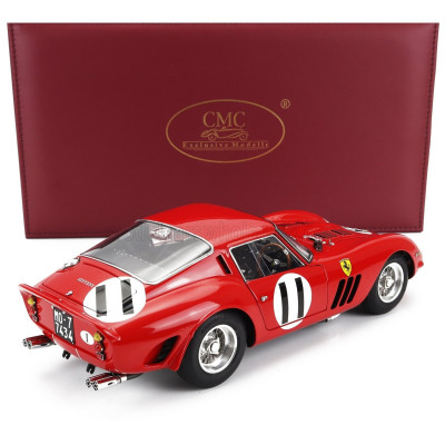 CMC FERRARI 250 GTO ch.3647 RHD COUPE N 11 2nd 1000km MONTLHERY 1962 JOHN SURTEES - MIKE PARKES - RED 1/18