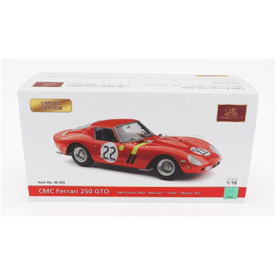 CMC FERRARI 250 GTO 3.0L V12 TEAM EQUIPE NATIONALE BELGE N 22 3rd 24h LE MANS 1962 L.DERNIER - ''BEURLYS'' J.BLATON - RED 1/18