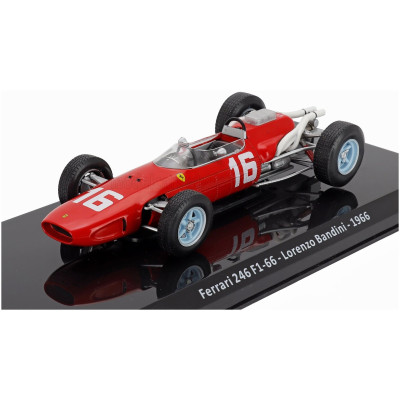 EDICOLA FERRARI F1 246 N 16 SEASON 1966 LORENZO BANDINI - CON VETRINA - WITH SHOWCASE - RED 1/24