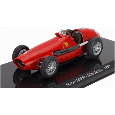 EDICOLA FERRARI F1 500 F2 SCUDERIA FERRARI N 2 SEASON 1953 GIUSEPPE (NINO) FARINA - CON VETRINA - WITH SHOWCASE - RED 1/24