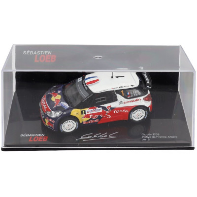 EDICOLA CITROEN DS3 WRC N 1 WINNER RALLY DE FRANCE ALSACE 2012 SEBASTIEN LOEB - DANIEL ELENA - CON VETRINA - WITH SHOWCASE