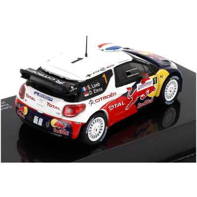 EDICOLA CITROEN DS3 WRC N 1 WINNER RALLY DE FRANCE ALSACE 2012 SEBASTIEN LOEB - DANIEL ELENA - CON VETRINA - WITH SHOWCASE