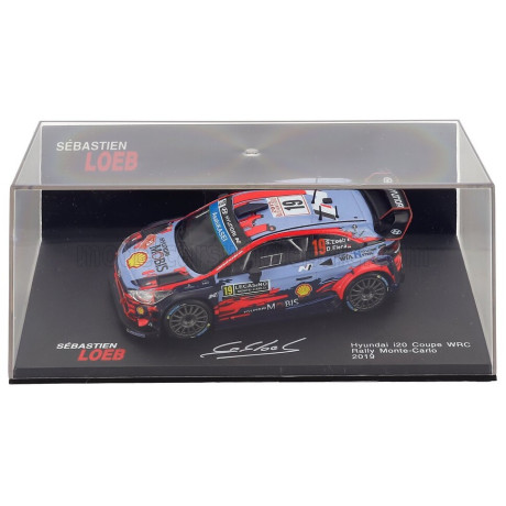 EDICOLA HYUNDAI i20 COUPE WRC N 19 RALLY MONTECARLO 2019 SEBASTIEN LOEB - DANIEL ELENA - CON VETRINA - WITH SHOWCASE - LIGHT