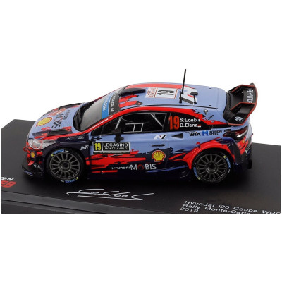 EDICOLA HYUNDAI i20 COUPE WRC N 19 RALLY MONTECARLO 2019 SEBASTIEN LOEB - DANIEL ELENA - CON VETRINA - WITH SHOWCASE - LIGHT