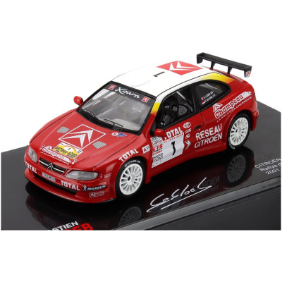 EDICOLA CITROEN XSARA KIT CAR N 1 RALLY ANTIBES D'AZUR 2001 SEBASTIEN LOEB - DANIEL ELENA - CON VETRINA - WITH SHOWCASE - RED