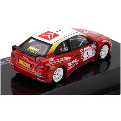 EDICOLA CITROEN XSARA KIT CAR N 1 RALLY ANTIBES D'AZUR 2001 SEBASTIEN LOEB - DANIEL ELENA - CON VETRINA - WITH SHOWCASE - RED