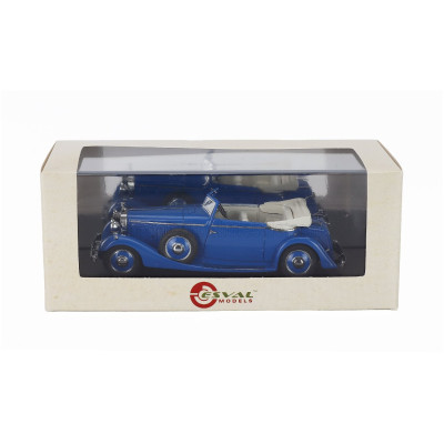 ESVAL MODEL HISPANO SUIZA J12 DROPHEAD CABRIOLET OPEN DROPHEAD COUPE BY FERNANDEZ & DARRIN 1934 - BLUE 1/43