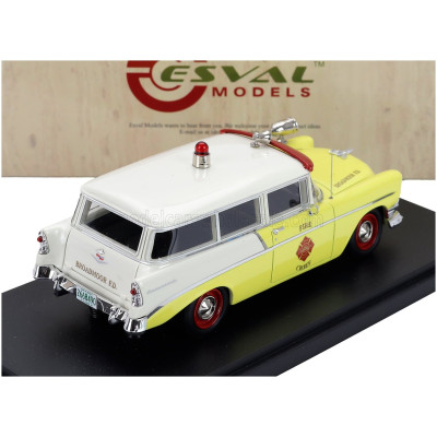ESVAL MODEL CHEVROLET 210 HANDYMAN FIRE ENGINE 1956 - YELLOW WHITE RED 1/43
