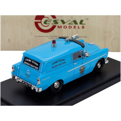 ESVAL MODEL CHEVROLET 150 VAN POLICE 1956 - BLUE BLACK 1/43
