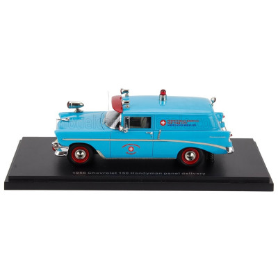 ESVAL MODEL CHEVROLET 150 VAN AMBULANCE 1956 - BLUE RED 1/43