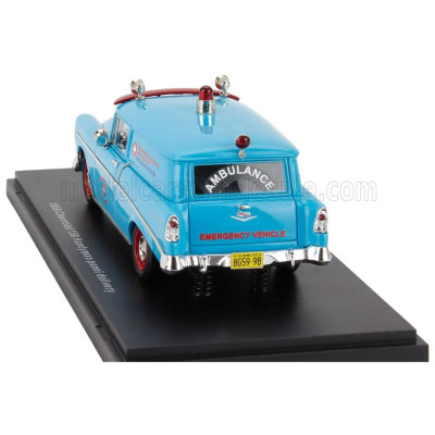 ESVAL MODEL CHEVROLET 150 VAN AMBULANCE 1956 - BLUE RED 1/43