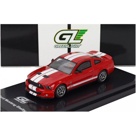 GREENLIGHT FORD USA MUSTANG SHELBY GT500 SUPER SNAKE COUPE 2007 - RED WHITE 1/64