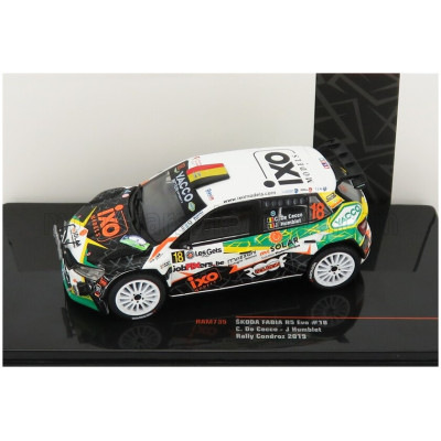 IXO MODELS ŠKODA FABIA R5 EVO TEAM METIOR SPORT N 18 RALLY CONDROZ 2019 C.DE CECCO - J.HUMBLET - WHITE BLACK GREEN 1/43