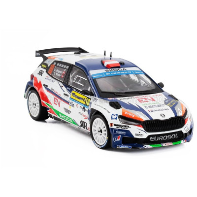 IXO MODELS ŠKODA FABIA RS RALLY2 TEAM ACCR ENTRY ENGINEERING N 10 4th RALLY BARUM 2023 SIMON WAGNER - GERALD WINTER - WHITE 1/43