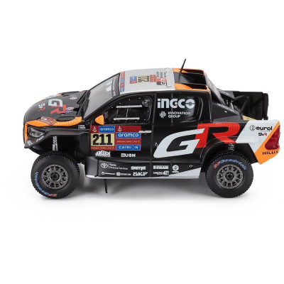IXO MODELS TOYOTA HILUX GR DKR EVO T1+ TEAM GAZOO RACING N 211 RALLY DAKAR 2025 HENK LATEGAN - BRETT CUMMINGS - BLACK 1/43