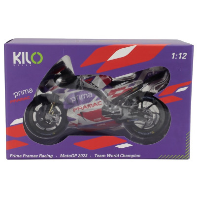 KILOWORKS DUCATI DESMOSEDICI GP23 TEAM PRIMA PRAMAC RACING N 5 MOTOGP SEASON 2023 JOHANN ZARCO - PURPLE RED WHITE 1/12