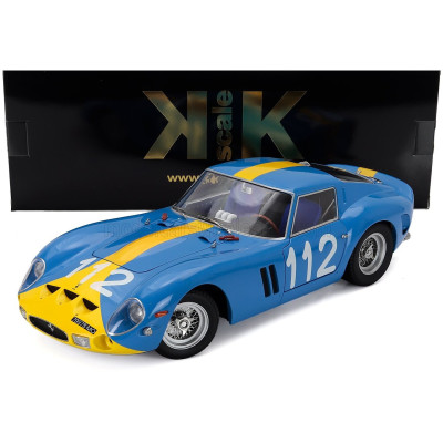 KK SCALE FERRARI 250 GTO 3.0L V12 COUPE N 112 TARGA FLORIO 1964 ULF NORINDER - PICKO TROBERG - BLUE YELLOW 1/12
